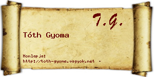 Tóth Gyoma névjegykártya